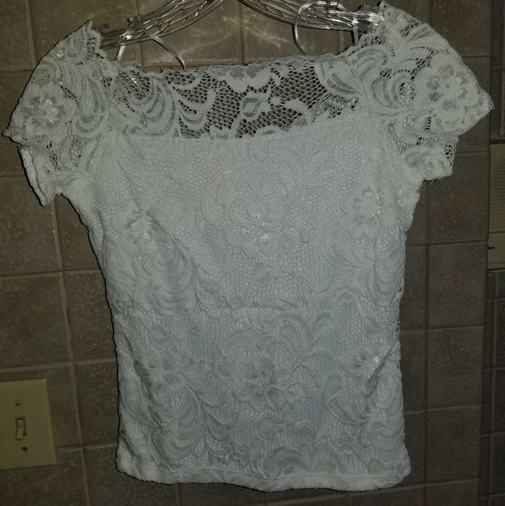 New, White Lace Crop Top